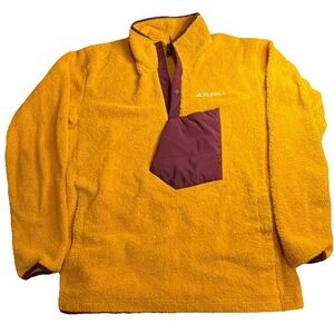 adidas Men's Large Terrex XPloric High Pile Snap Fleece Pullover Yellow IB1138